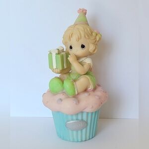 Precious Moments August Birthday Cupcake Girl Collectible Figurine